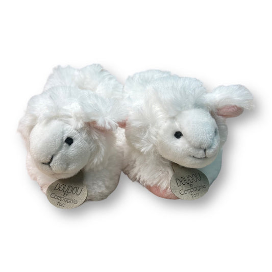 NEW! Baby Girl DOUDOU Et Compagnie Paris Little Lambie Fur Slippers