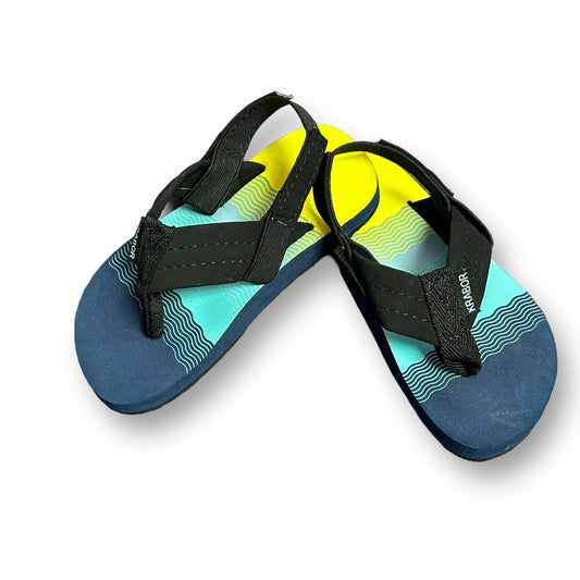 Krabor Toddler Boy Size 5/6 Blue & Yellow Elastic Ankle Sandals