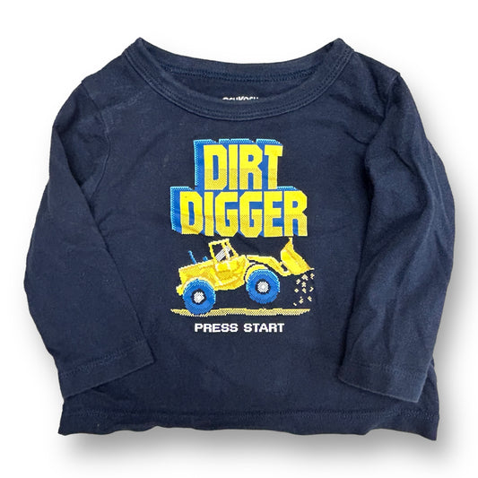 Boys OshKosh Size 12 Months Navy Dirt Digger Long Sleeve Shirt