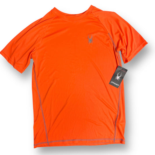 NEW! Boys Spyder Size YXL 14/16 Bright Orange Short Sleeve Performance Shirt