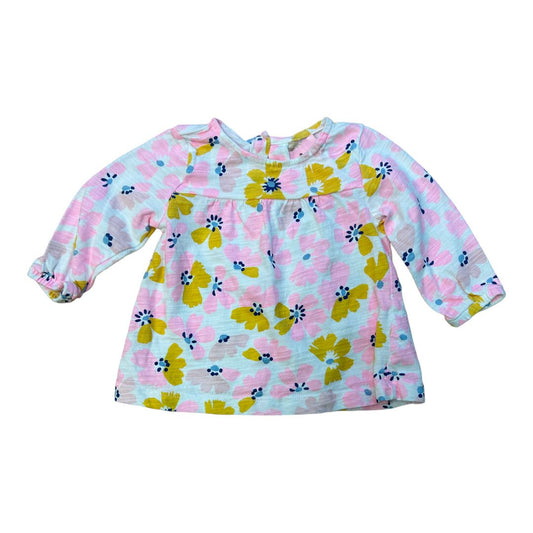 Girls Carter's Size 6 Months Pink Floral Print Long Sleeve Shirt