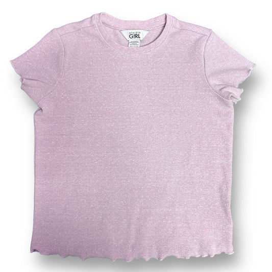 Girls Athleta Girl Size 7 Light Purple Ribbed Short Sleeve Shirt