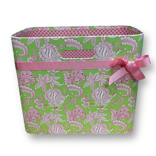 Chelsea Home Pink & Green Decorative Storage Basket