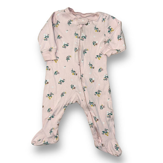 Girls Carter's Size 6 Months Light Pink Floral Zippered Footie One-Piece