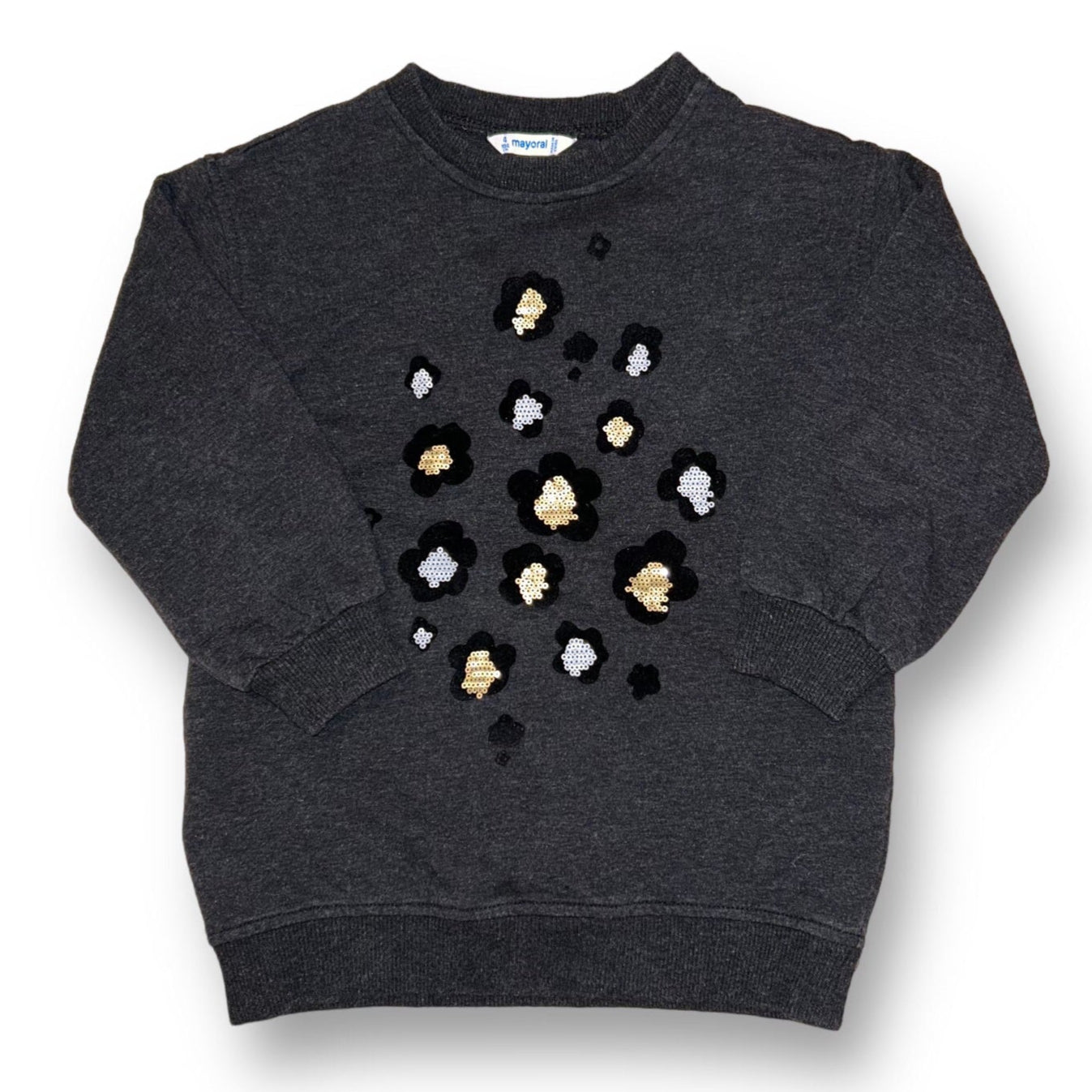 Mayoral Girls Size 4 Gray Pullover Sweatshirt with Sequin Accents