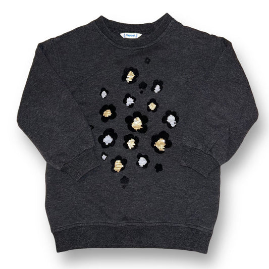 Mayoral Girls Size 4 Gray Pullover Sweatshirt with Sequin Accents