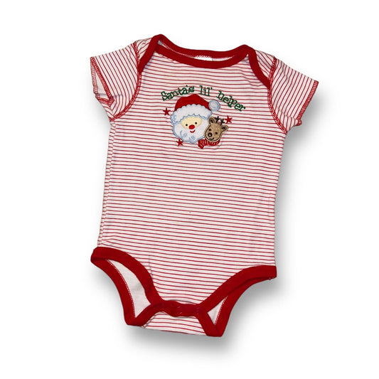 Boys Size 6-12 Months Red/White Embroidered Christmas Onesie