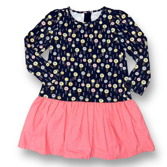 Girls Gymboree Size 4T navy and pink floral corduroy bottom dress.