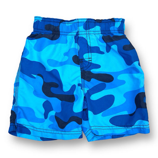 Boys Children's Place Size 24 Months Blue Camoflage Adjustable Waist Swim Trunks