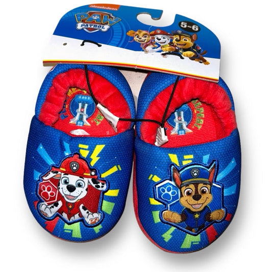 NEW! Toddler Boy Paw Patrol Size 5/6 Red & Blue Slippers