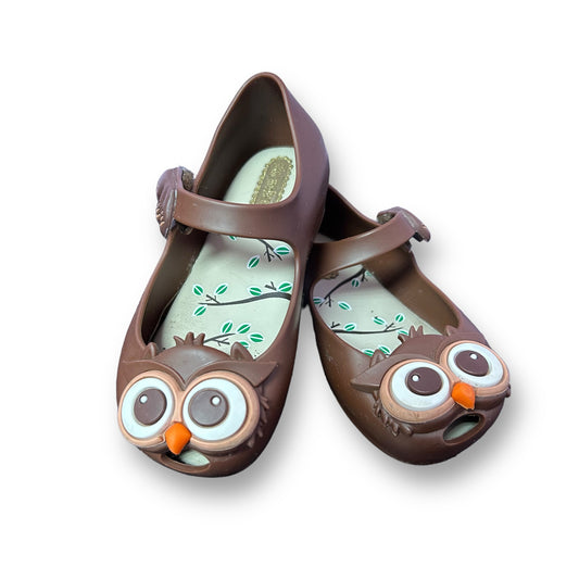Mini Melissa Toddler Girl Size 7 Brown Owl Rubber Shoes