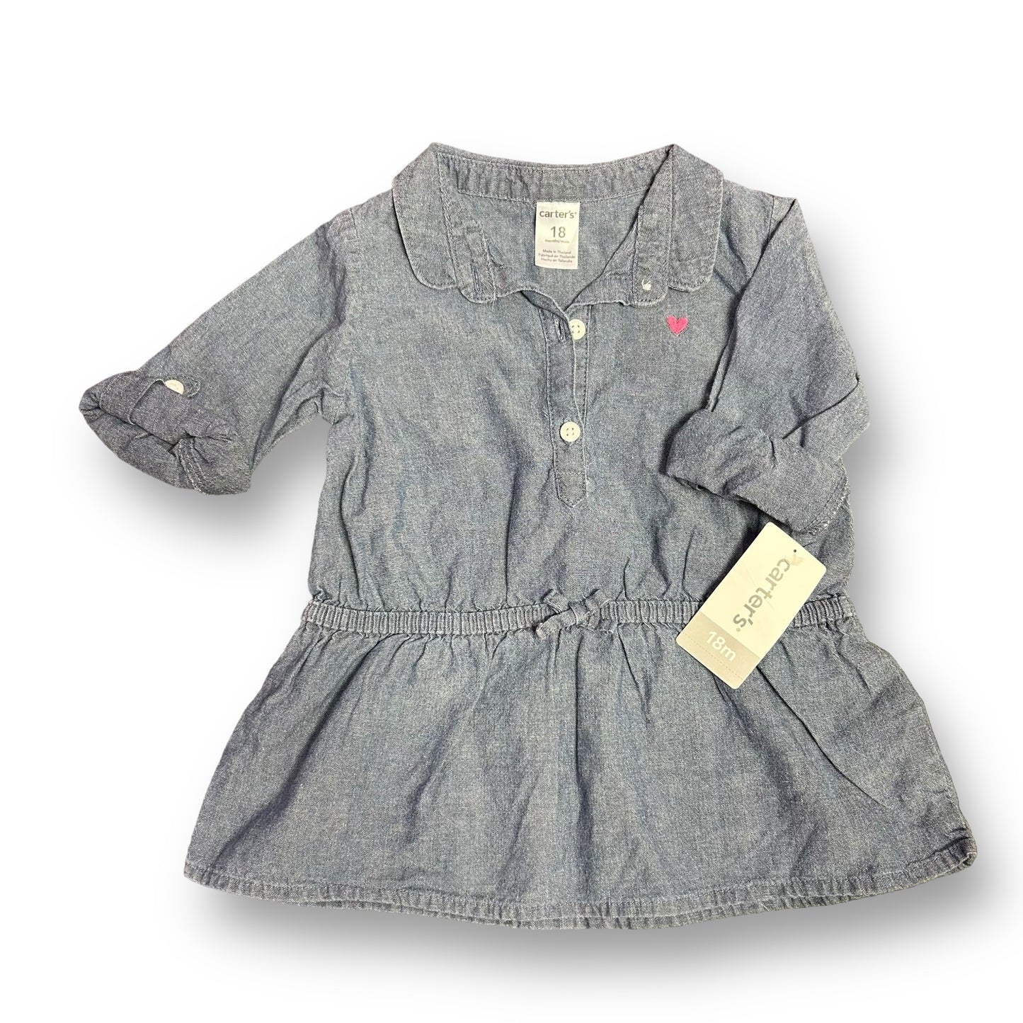 NEW! Girls Carter's Size 18 Months Denim Cinched Blouse