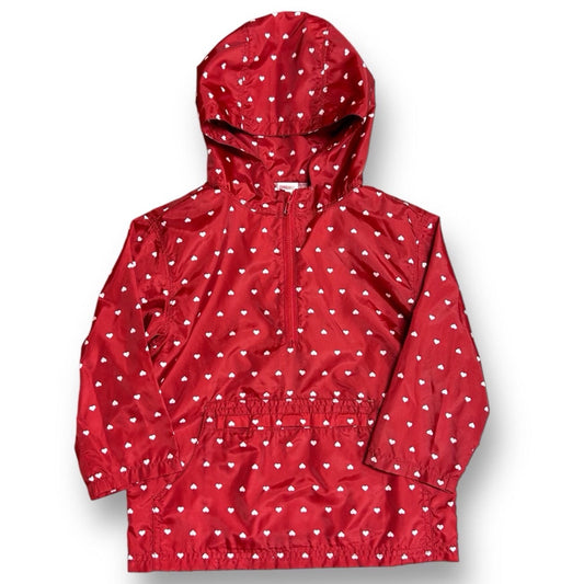 Gymboree Girls Size 4 Jacket Red Heart Print Half-Zip Pullover Parka