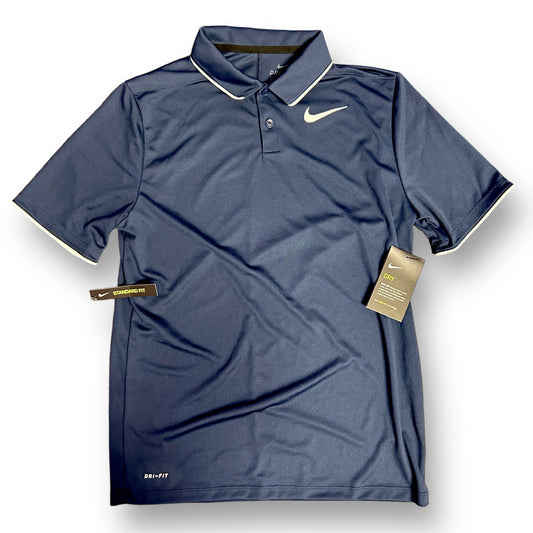 NEW! Boys Nike Size YXL Dark Blue Dri-Fit Performance Polo Shirt