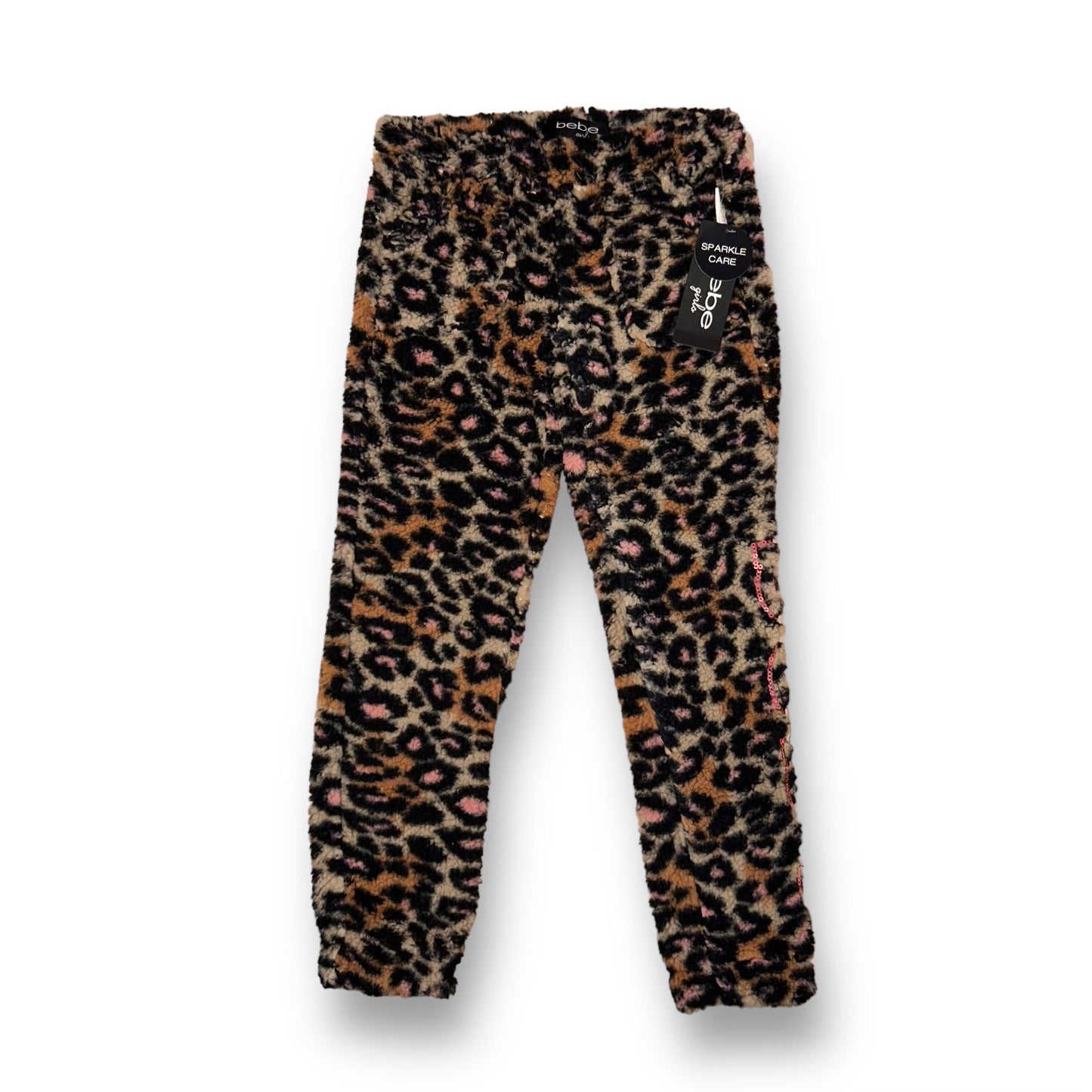 NEW! Girls Bebe Size 7/8 Brown Comfy Animal Print Bottoms