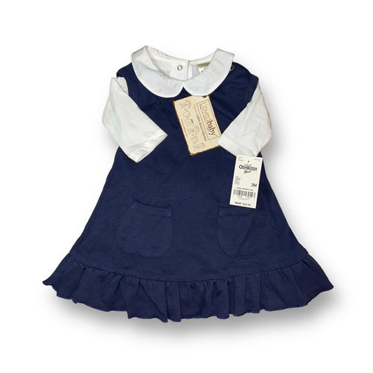 NEW! Girls OshKosh Size 3 Months Navy/White 2-Pc Dress