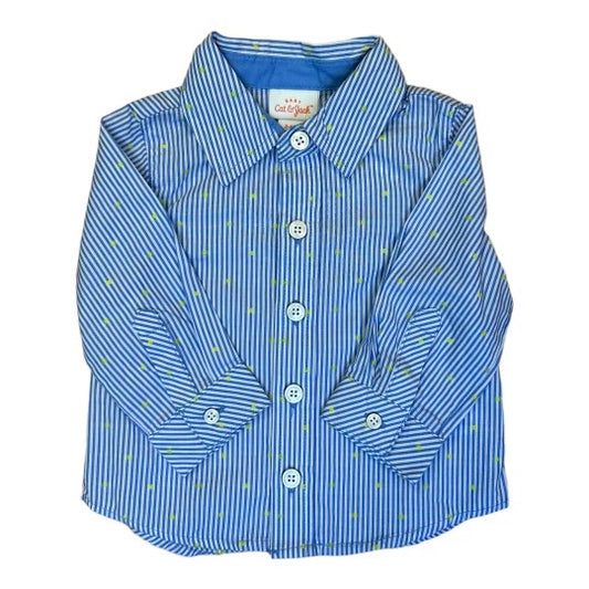 Boys Cat & Jack Size 3-6 Months Blue & White Pinstripe Button Down Shirt