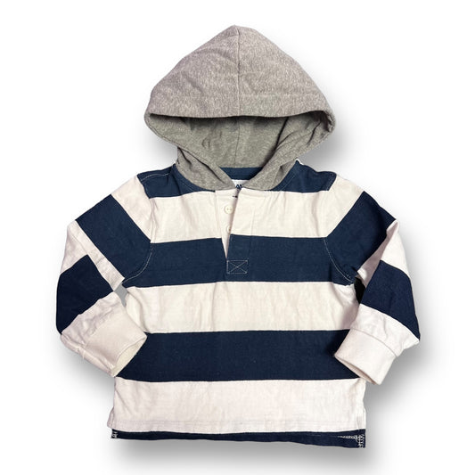 Boys Old Navy Size 18-24 Months Navy/White Striped Hooded Pullover Shirt