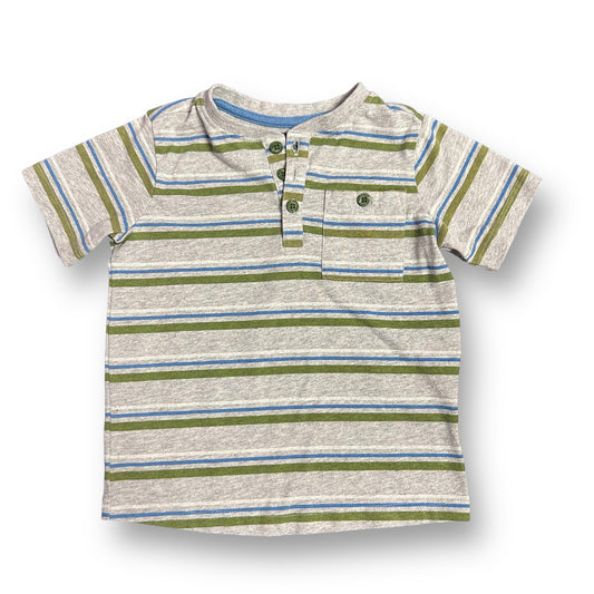 Boys Eddie Bauer Size 4T Gray Striped Pocket Henley Shirt