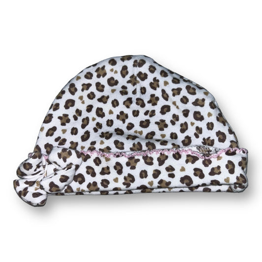 Girls Child of Mine Size Newborn White Leopard Print Hat