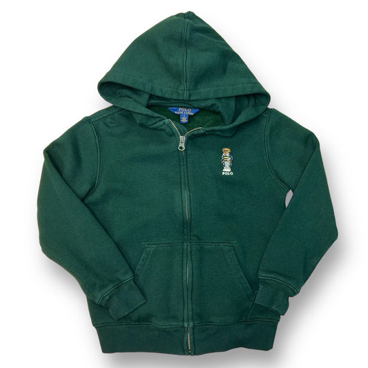 Boys Polo Size 7 Hunter Green Embroidered Logo Zip Hoodie