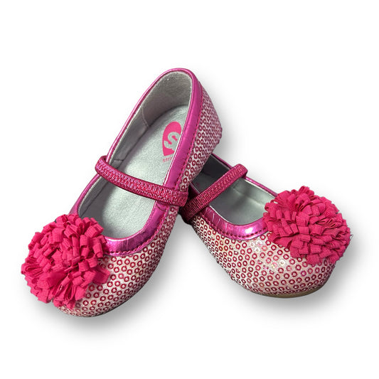 Stride Rite Toddler Girl Size 6 Pink Pom Casual Dress Shoes