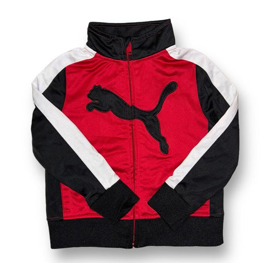 Boys Puma Size 2/2T Red & Black Zippered Athletic Track Jacket
