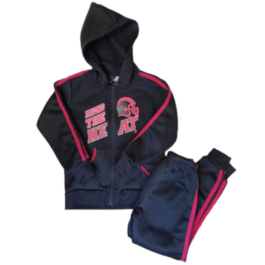Boys Size 5/6 Black & Red 2-Pc Football Athleticwear Sweatpants & Hoodie