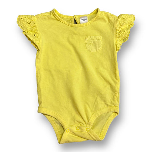 Girls OshKosh Size 12 Months Yellow Lace Sleeve Bodysuit