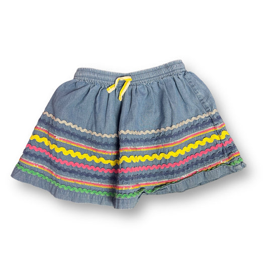 Girls Mini Boden Size 4/5 Denim Embellished Adjustable Waist Skirt