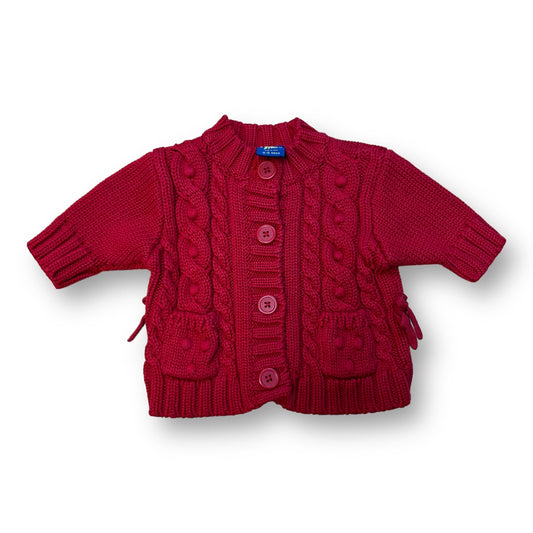 Girls OshKosh Size 3-6 Months Red Knit Cardigan Sweater