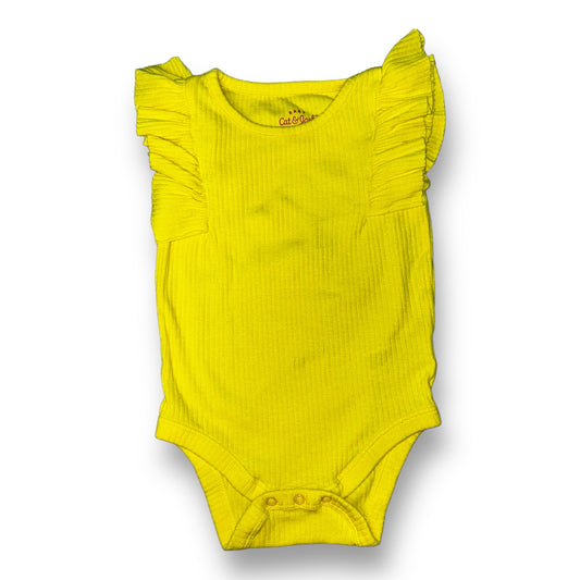 Girls Cat & Jack Size 3-6 Months Yellow Ruffle Ribbed Onesie