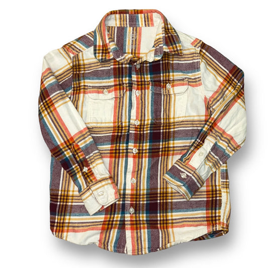 Boys Wonder Nation Size 8 Multi-Color Plaid Medium Weight Flannel Shirt