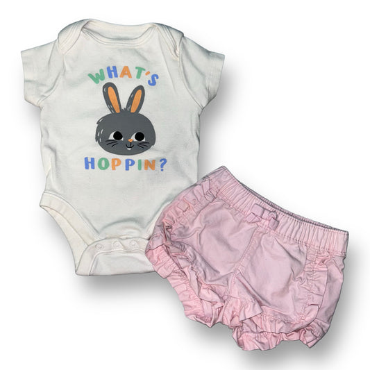 Girls Old Navy Size 0-3 Months White & Pink Easter 2-Pc Outfit