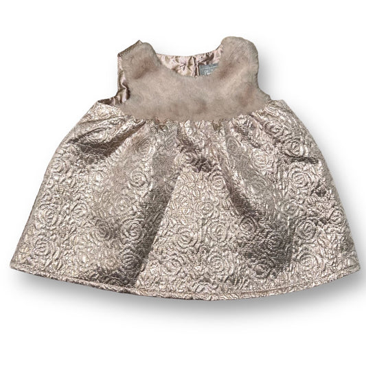 NEW! Girls Children's Place Size 3-6 Months Rose Gold Fancy Sleevless Dress