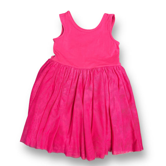 Girls Hanna Andersson Size 5 Dark Pink Sleeveless Tulle Bottom Sun Dress