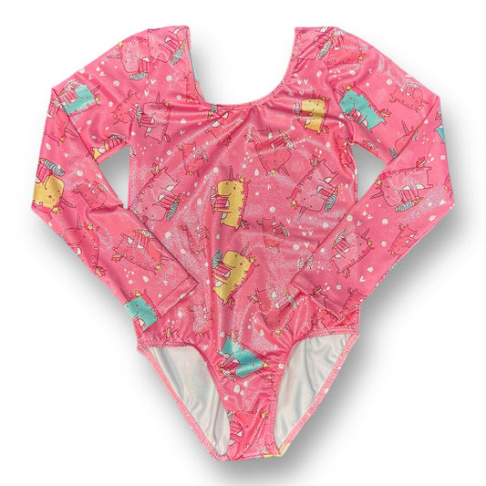 Size 8/10 Pink Dinosaur Long Sleeve Dance Leotard