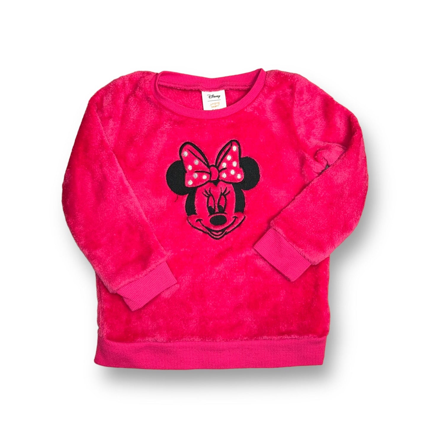 Girls Disney Size 24 Months Pink Faux Fur Minnie Mouse Sweatshirt