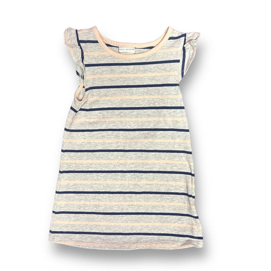 Max Studio Toddler Girl Size 3T Gray Striped Flutter Sleeve Dress