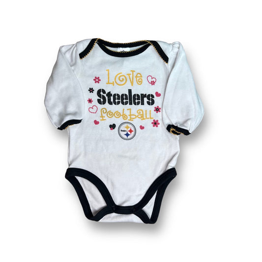 Girls NFL Size 0-3 Months White Steelers Bodysuit
