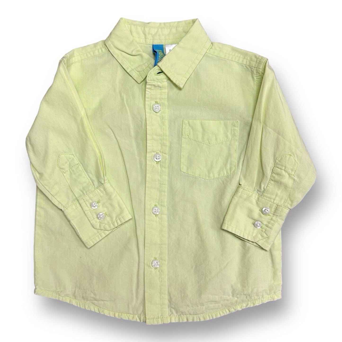Boys Gymboree Size 6-12 Months Lime Green Button Down Shirt