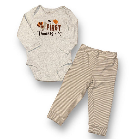 Carter's Boys Size 18 Months Embroidered Turkey 2-Pc Outfit