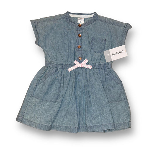 NEW! Girls Carter's Size 6 Months Denim Button Top Dress