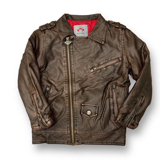 Boys Appaman Size 4T Dark Brown Faux Leather Designer Jacket