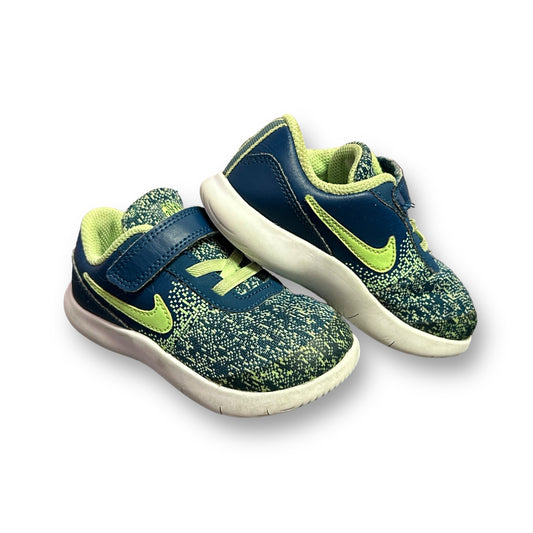 Nike Toddler Boy Size 8 Blue/Green Easy-On Sneakers