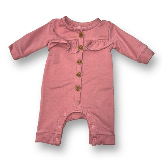 Girls Nordstrom Size Newborn Pink Blush Button Down One-Piece