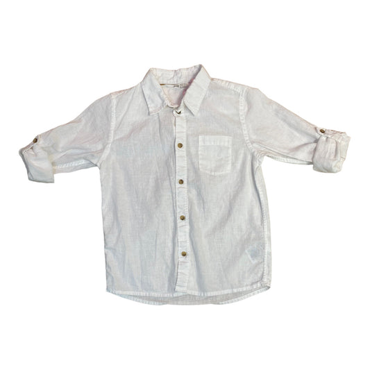 Boys H&M Size 6/7 White Long Sleeve Button Down Shirt