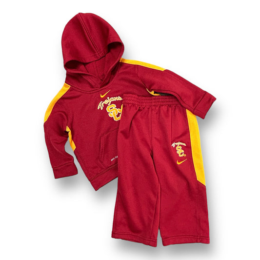 Boys Nike Size 12 Months Dark Red USC Trojans Football Hoodie & Pants Outfit