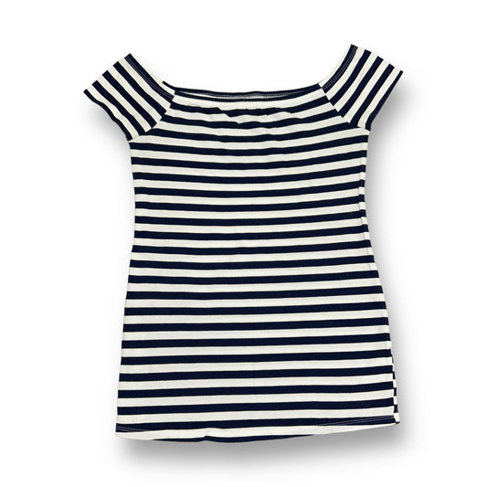 Motherhood Size XS Navy & White Striped Maternity Top