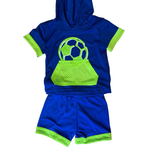Boys Athletic Works Size 12 Months Royal Blue Athletic 2-Pc Outfit